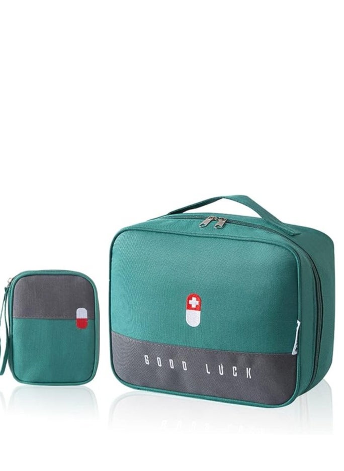 Tanyaz - Empty First Aid Bags with Small Medical Pouch, Insulated Survival Medicine Bag, Portable Medication Travel Carrying Case with Handle for Car Home Camping Office Workplace - Image 1