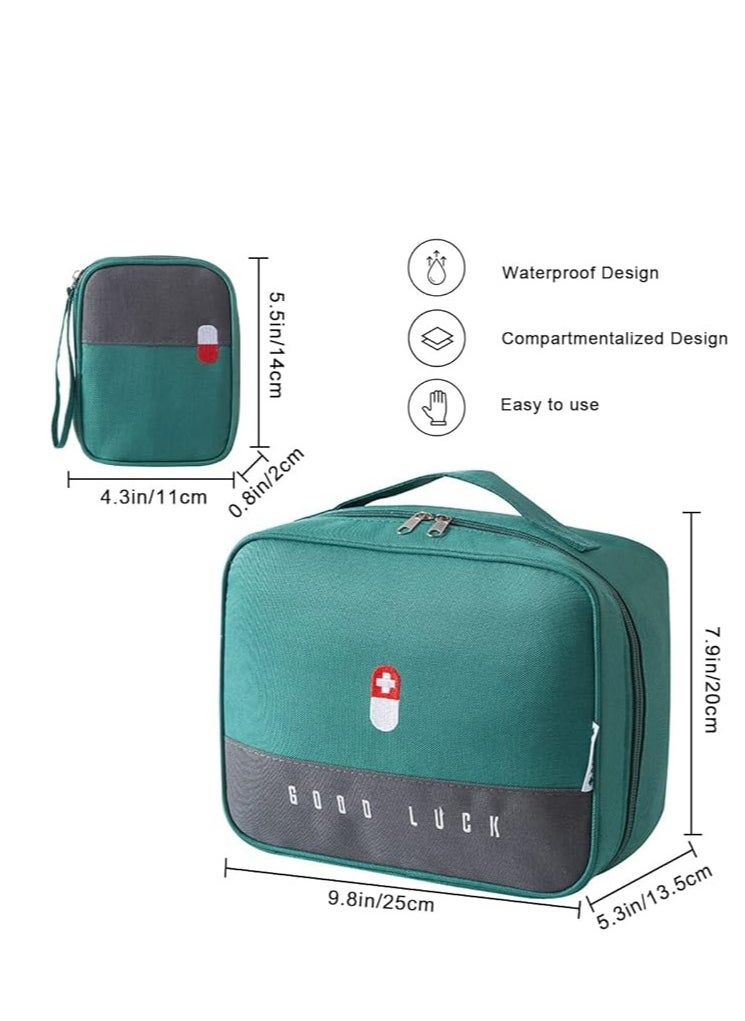 Tanyaz - Empty First Aid Bags with Small Medical Pouch, Insulated Survival Medicine Bag, Portable Medication Travel Carrying Case with Handle for Car Home Camping Office Workplace - Image 1