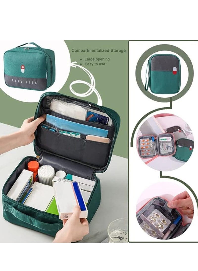 Tanyaz - Empty First Aid Bags with Small Medical Pouch, Insulated Survival Medicine Bag, Portable Medication Travel Carrying Case with Handle for Car Home Camping Office Workplace - Image 1