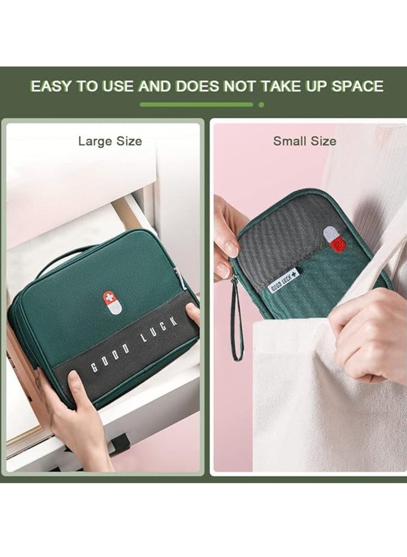 Tanyaz - Empty First Aid Bags with Small Medical Pouch, Insulated Survival Medicine Bag, Portable Medication Travel Carrying Case with Handle for Car Home Camping Office Workplace - Image 1