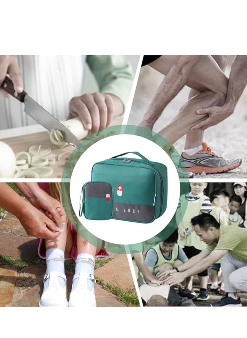 Tanyaz - Empty First Aid Bags with Small Medical Pouch, Insulated Survival Medicine Bag, Portable Medication Travel Carrying Case with Handle for Car Home Camping Office Workplace - Image 1