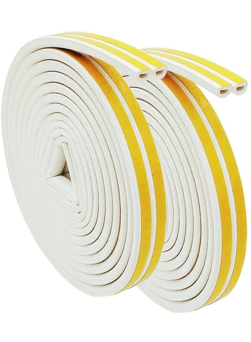 2 Pack Self Adhesive Weather Seal Strip Muffling EPDM Foam D Type Doors Windows Draught Stopper - Image 1