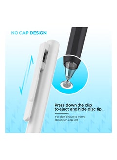 KASTWAVE Stylus for Touch Screens (2pcs), Smallest Disc Tip Universal Touch Pen for Apple iPad/Pro/Air/Mini/iPhone/Samsung Galaxy Tablet/Fire HD/Chromebook/Android, Stylus with Pencil Clip  - Image 5