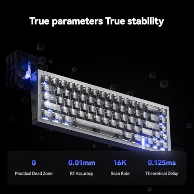 MelGeek لوحة مفاتيح REAL67 السلكية، تخطيط اللغة الإنجليزية الأمريكية، لوحة مفاتيح ألعاب RGB، لوحة مفاتيح بمفاتيح مغناطيسية، تفعيل سريع، دعم التبديل الساخن، ضغط سريع وقابل للتعديل، تخصيص عبر الإنترنت (كالسيوم) - Image 2