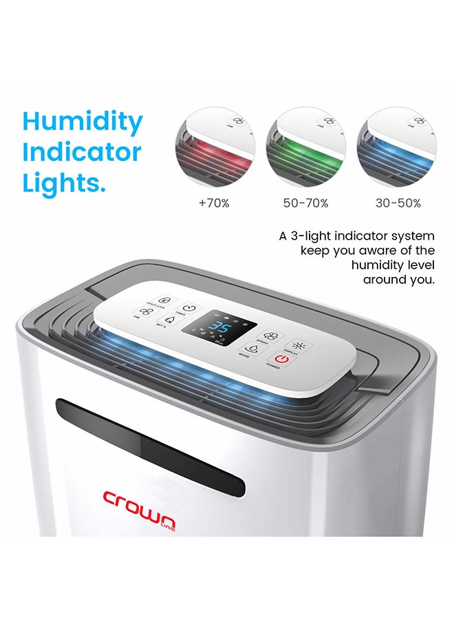 Crownline Dehumidifier With Digital Humidity Display MD-231 Dehumidifier White - Image 4