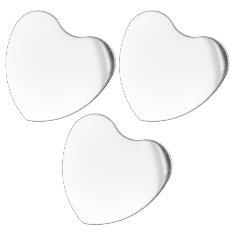 6 pcs Heart-Shaped Makeup Mirror Stainless Steel Handheld Palette for Valentine's Day Tabletop Display and nail Mixing - Image 5