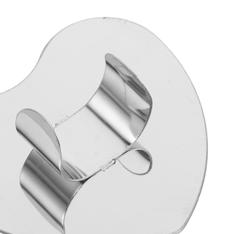 6 pcs Heart-Shaped Makeup Mirror Stainless Steel Handheld Palette for Valentine's Day Tabletop Display and nail Mixing - Image 2