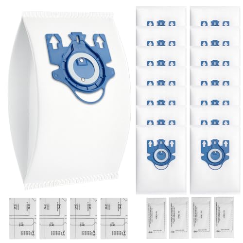 Bluearks 14 عبوة أكياس مكنسة كهربائية 3D Airclean متوافقة مع Miele Classic C1 وComplete C1 وC2 وC3 وS400i وS600 وS2 وS5 وS8 - Image 1