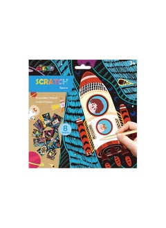 Avenir Scratch Art Kit – Space | Unleash Creativity with Vibrant Drawings! 4 Themed Scratch Boards and Scratch Tool | Watch Brilliant Colors Unfold, Engaging Activity for Young Artists 3+
