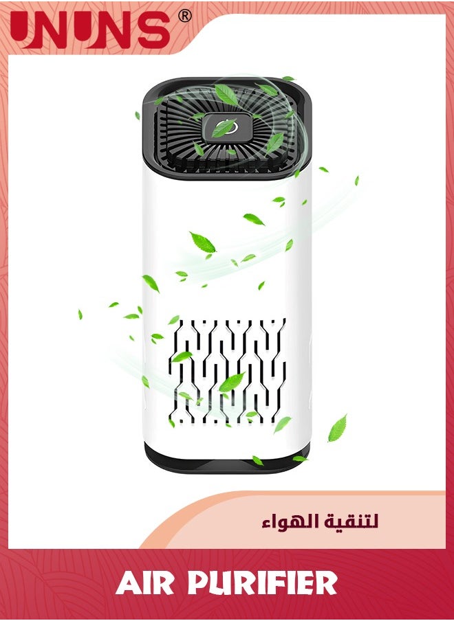 UNUNS أجهزة تنقية الهواء لغرفة النوم والمنزل، أجهزة تنقية الهواء H13 True HEPA Filter لسطح المكتب والمكتب والسيارة والحيوانات الأليفة مع كابل USB، منظف هواء صغير، ضوء ليلي، إزالة الدخان والغبار والروائح وحبوب اللقاح  - Image 1