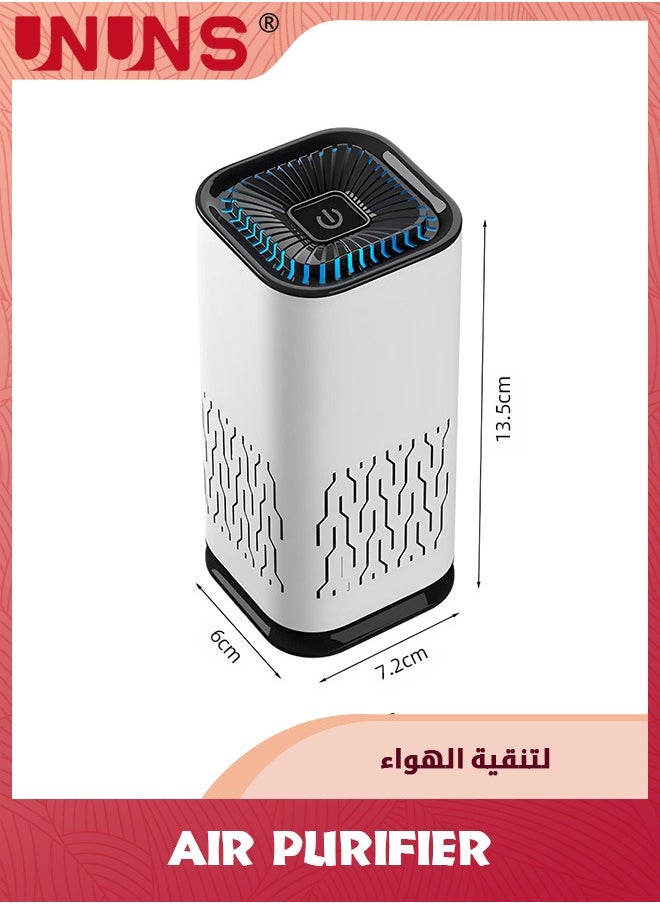 UNUNS أجهزة تنقية الهواء لغرفة النوم والمنزل، أجهزة تنقية الهواء H13 True HEPA Filter لسطح المكتب والمكتب والسيارة والحيوانات الأليفة مع كابل USB، منظف هواء صغير، ضوء ليلي، إزالة الدخان والغبار والروائح وحبوب اللقاح  - Image 4