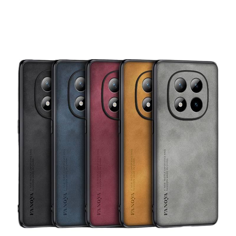 MS غطاء واقي بملمس جلد لـ Redmi Note 15 مع حماية من السقوط وقبضة مضادة للانزلاق مع مقاوم للصدمات مع مقاوم للخدش باللون Graphite Black مضاد للانزلاق باللون الأسود باللون الأحمر - Image 1