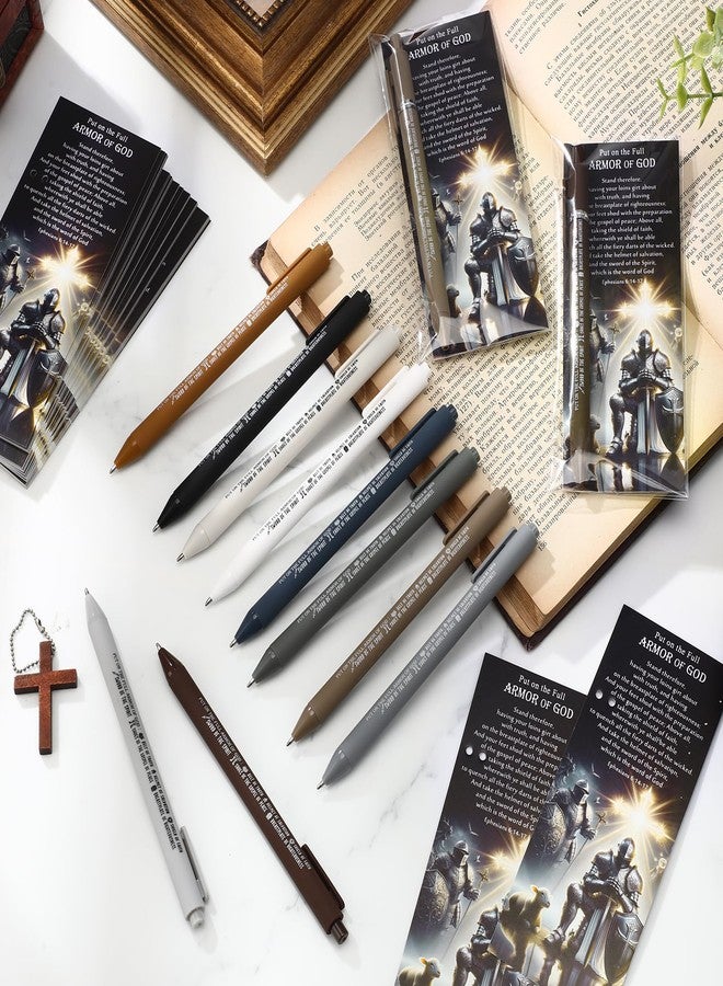 Lincia 50 Sets Christian Church Gifts Bulk Full Armor of God Ballpoint Pens and Bookmarks Easter Church Scripture for Men Father Day Pastor Bible Study Group Sunday School Students (Multicolor) - Image 4
