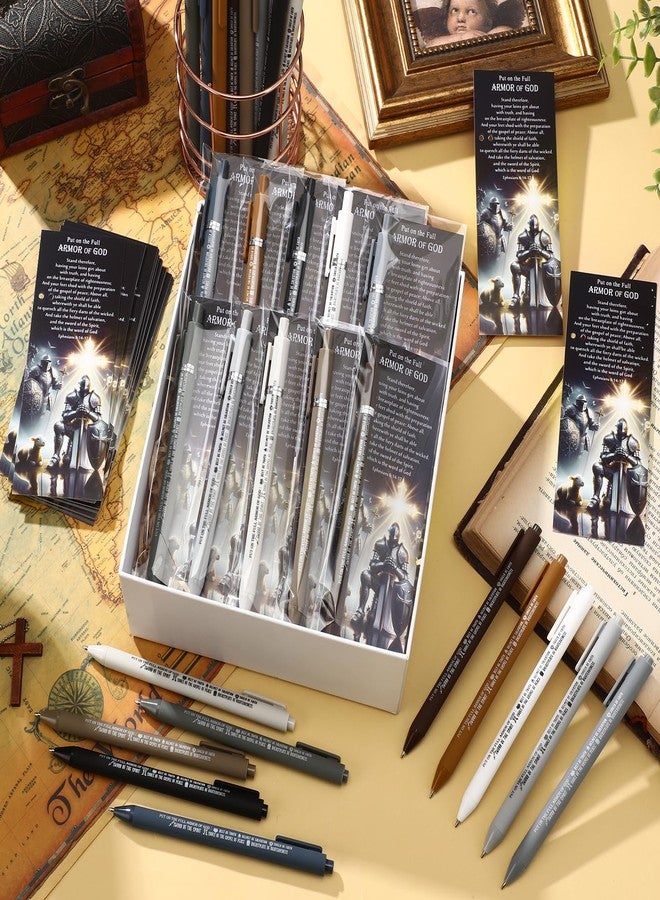 Lincia 50 Sets Christian Church Gifts Bulk Full Armor of God Ballpoint Pens and Bookmarks Easter Church Scripture for Men Father Day Pastor Bible Study Group Sunday School Students (Multicolor) - Image 5