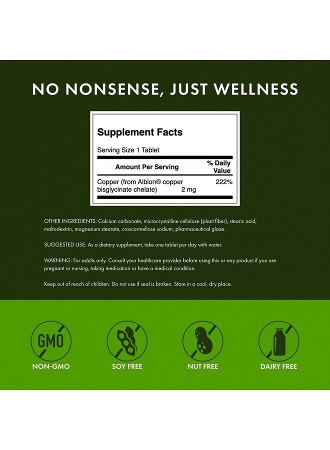 SWANSON مكمل المعادن النحاسية من سوانسون - 2 ملغ (نحاس مخلب) - مضاد للأكسدة، دعم الجهاز المناعي، ودعم الخلايا - 300 قرص - Image 3