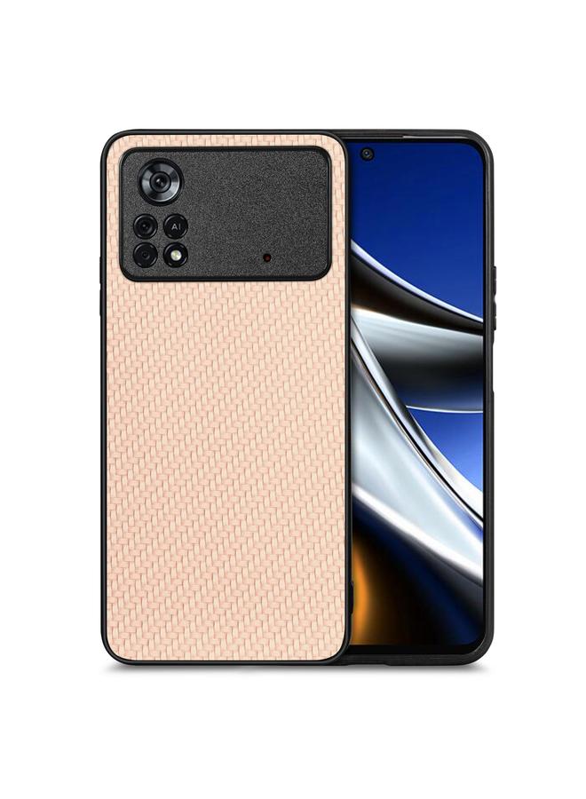 The Bros Case For Xiaomi Poco X4 Pro 5G Carbon Fiber Texture Leather Back Cover Phone Case