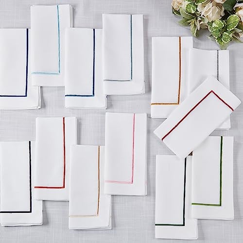 Saro Lifestyle Embroidered Line Design Napkin (Set of 4), 20"x20", Black - Image 4