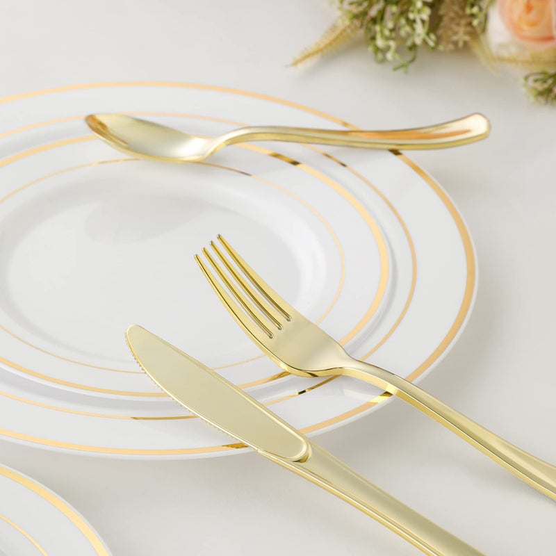 N9R 72Pcs Gold Plastic Forks  Solid  Durable and Heavy Duty Plastic Forks  Perfect Utensils for Parties  Thanksgiving  Christmas and Daily Use - Image 3
