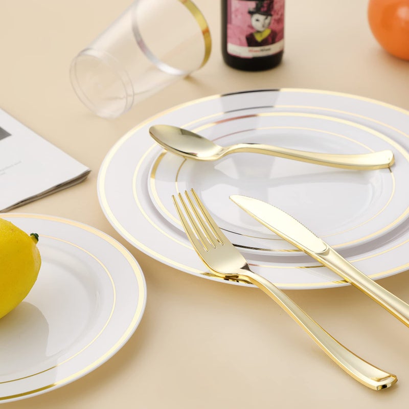N9R 72Pcs Gold Plastic Forks  Solid  Durable and Heavy Duty Plastic Forks  Perfect Utensils for Parties  Thanksgiving  Christmas and Daily Use - Image 5