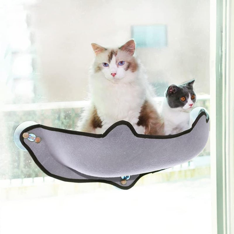 Neostyle Cat Window Perch, Space Saving Cat Window Bed Hammock, Suction Cup Cat Hammock Seat for Window Balcony, Cat Comfort Rest Bed for up to 10kg (Single layer) - Image 1