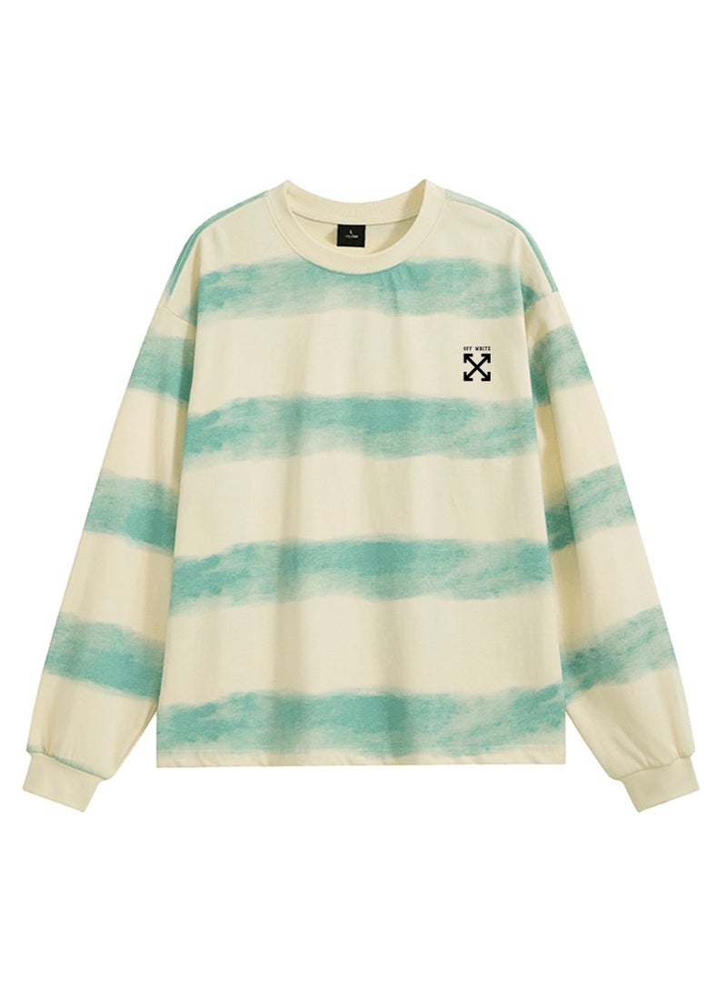 أوف-وايت OFF-WHITE Men's and women's tie-dyed striped long-sleeved pullover tops - Image 3