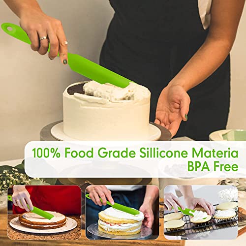 FOKRIM Silicone Spatula Set, 5 PCS Heat Resistant Rubber Spatulas Utensils for Nonstick Cookware Baking Mixing Icing, Seamless & Flexible (Multi) - Image 5