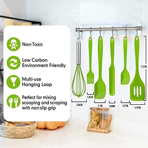 FOKRIM Silicone Spatula Set, 5 PCS Heat Resistant Rubber Spatulas Utensils for Nonstick Cookware Baking Mixing Icing, Seamless & Flexible (Multi) - Image 2