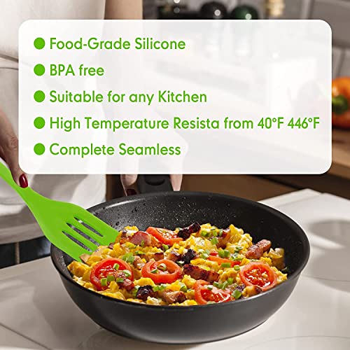 FOKRIM Silicone Spatula Set, 5 PCS Heat Resistant Rubber Spatulas Utensils for Nonstick Cookware Baking Mixing Icing, Seamless & Flexible (Multi) - Image 4