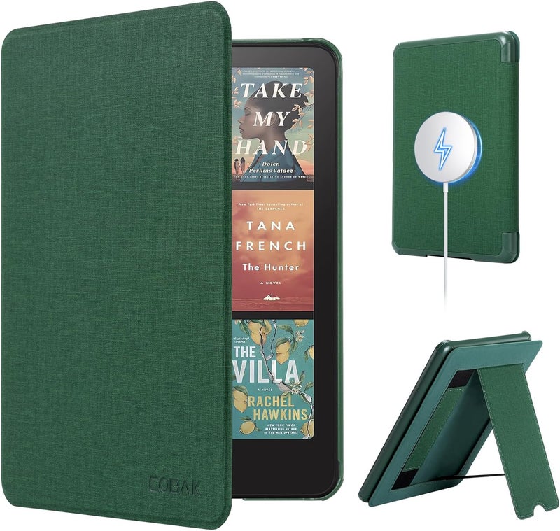 CoBak Lightweight Stand Case for 7" Kindle Paperwhite 12th Gen 2024 and Kindle Colorsoft with Right Hand Strap - Compatible with iPhone MagSafe, for Samsung/Belkin/Anker Wireless Charging Pads - Image 1