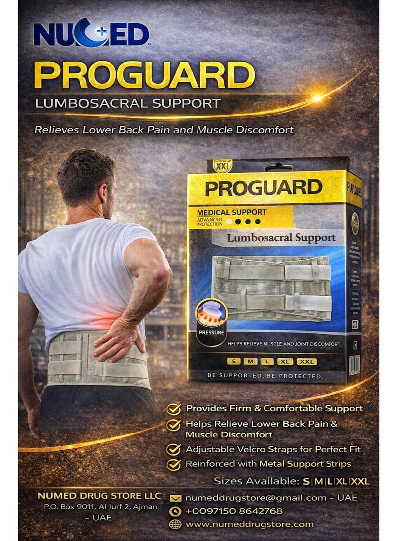 PROGUARD Classic Nylon Lumbosacral Lower Back Support PG-109 Sizes S, M, L, XL, XXL - Image 1