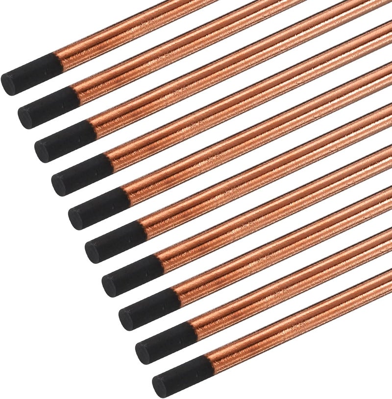 PATIKIL 10pcs 10mm x 305mm Carbon Arc Air Gouging Rods - Copper Graphite Coated Electrode Rods for Welding - Image 1