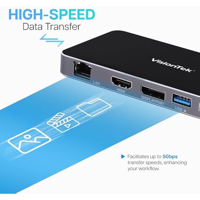 VisionTek VT350 PORTABLE USB-C DOCKING STATION WITH POWER PASSTHROUGH - Image 3