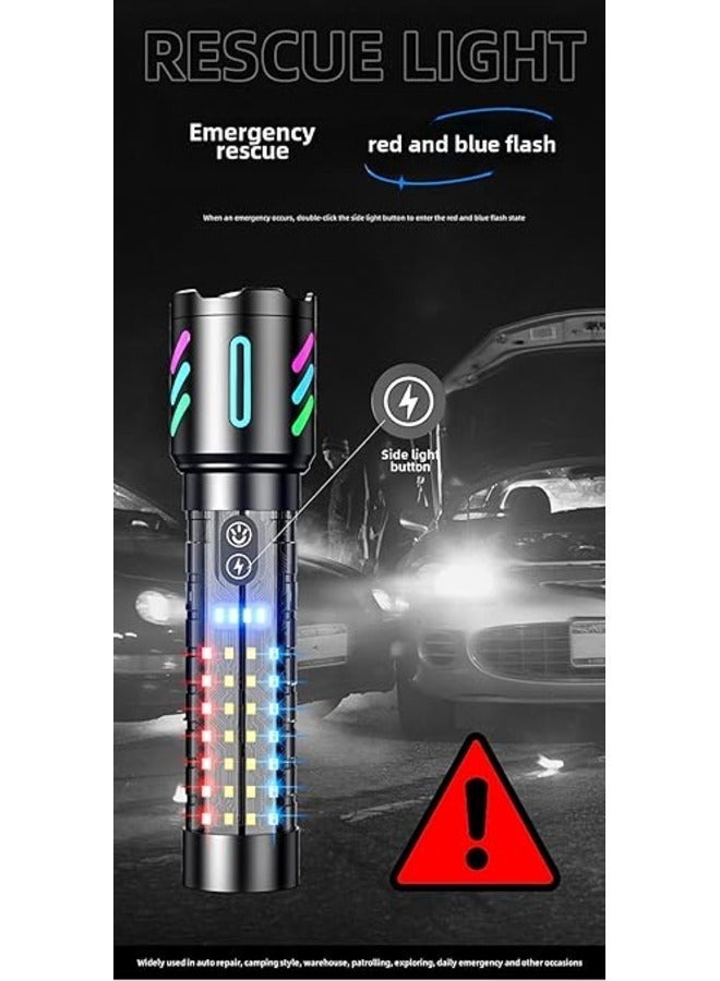 Rechargeable LED Flashlight, Tactical Flashlight, 5 Modes Zoomable IP67 Waterproof for Camping/Home - Image 2