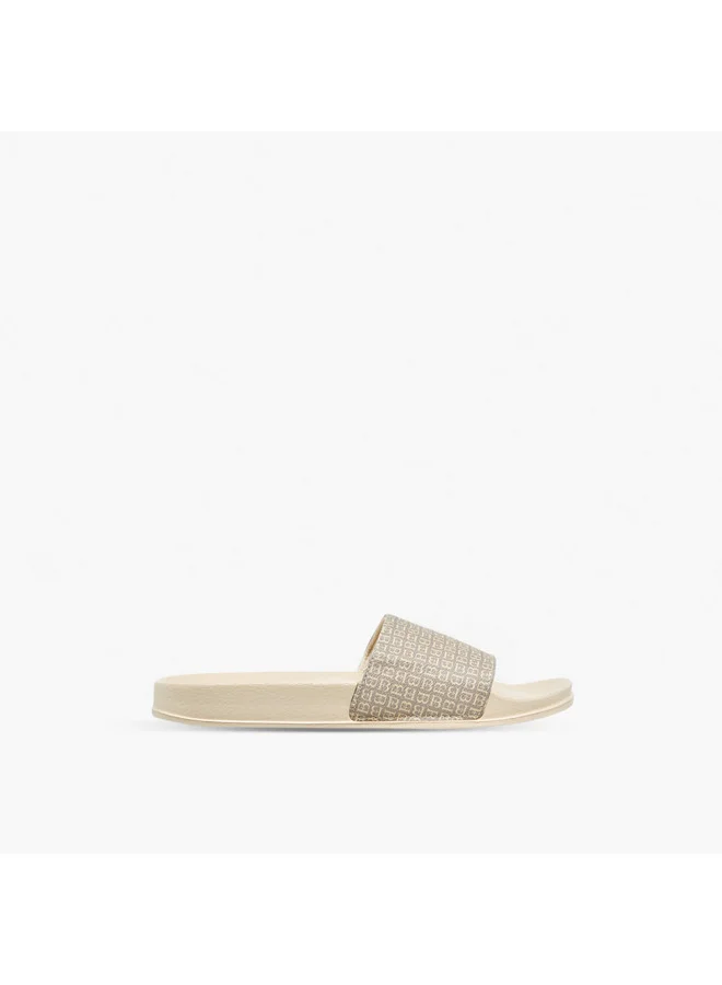 Flora Bella By Shoexpress Women Monogram Print Slip-On Sandals
