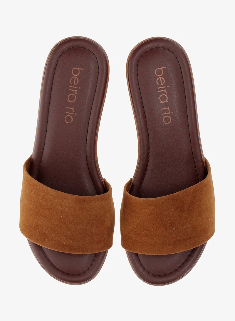 Beira Rio Caramel Beira Rio Women’s Flat Summer Footwear – Lightweight Slip-On Comfort with Stylish Casual Design for Women | Best Price UAE