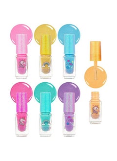 Expressions 7pc Unicorn Shimmer Nail Polish Set for Girls - Glitter Cap, Non-Toxic Quick Dry Manicure & Pedicure Kit, Vibrant Assorted Shades  - Image 2