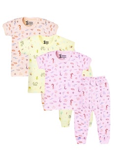 Funny Bunny Pack of 3 Cotton Half Sleeve & Pants Underwear Set for Baby  - Image 1