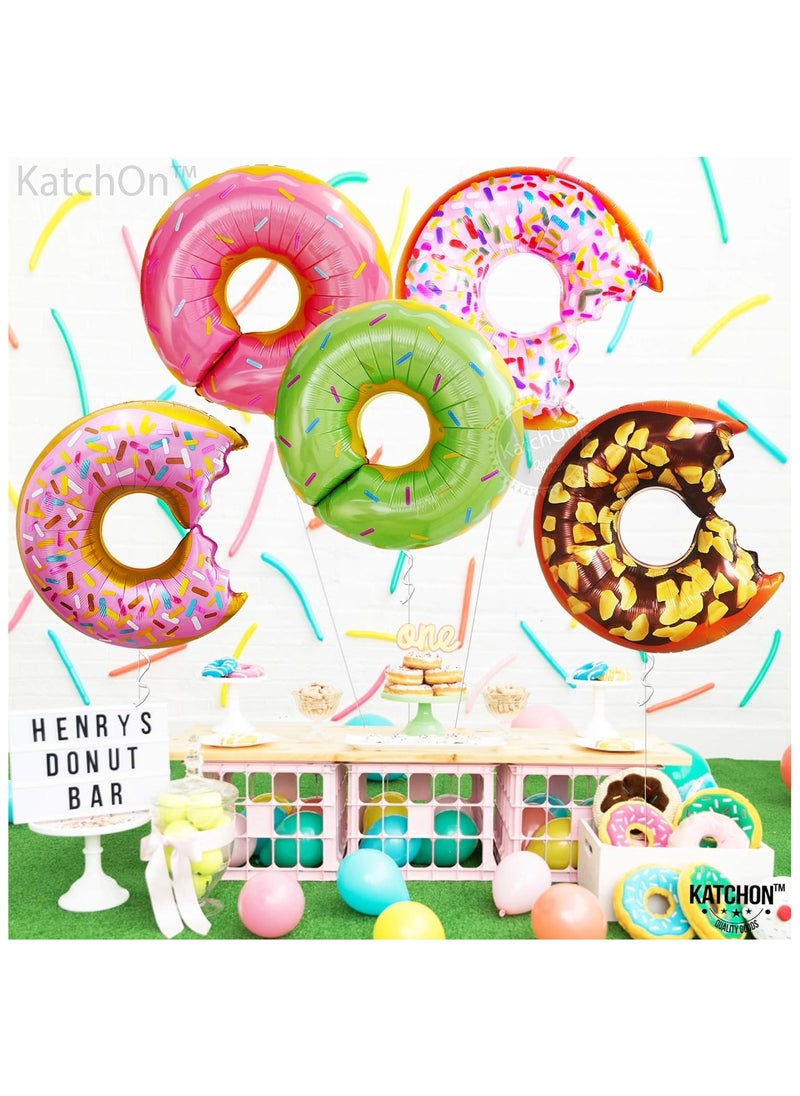 KATCHON Donut Mylar Foil Balloon Decorations Kit Pack of 5  - Image 4