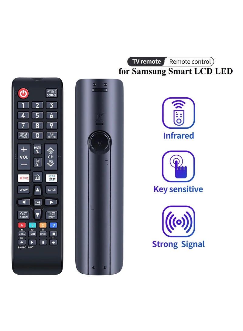 HuHa Replacement Remote Control for Samsung Smart TV LCD LED QLED OLED UHD 3D TV with Prime Video & Netflix Smart Short Keys  - Image 3