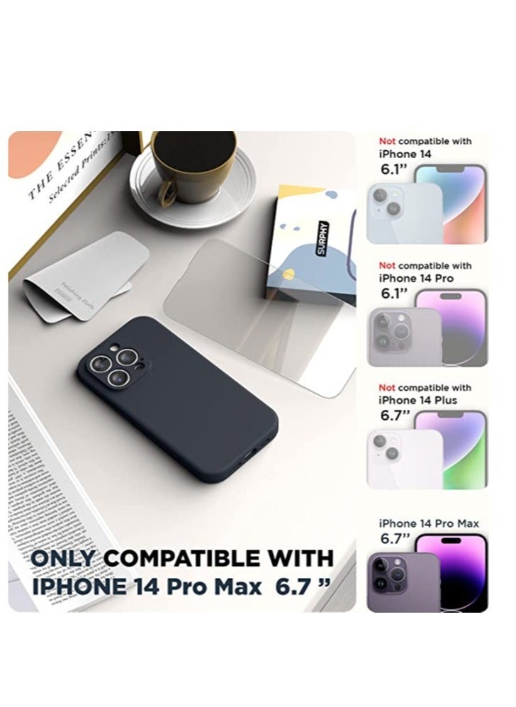 Raxoom iPhone 14 Pro Max Case with Screen Protector, (with Camera Protection + Soft Microfiber Lining) Liquid Silicone Phone Case - Image 2