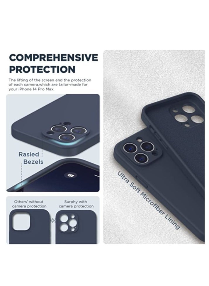 Raxoom iPhone 14 Pro Max Case with Screen Protector, (with Camera Protection + Soft Microfiber Lining) Liquid Silicone Phone Case - Image 3