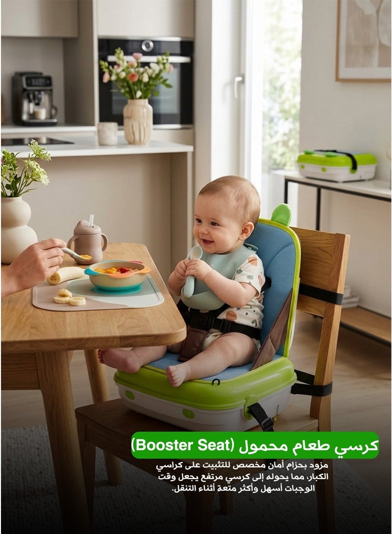 Portable Baby Crib and Seat Multifunctional 5-in-1, Baby Bed and High Chair with Safety Belt, Changing Station and Foldable Play Space - Easy to Clean - Image 1