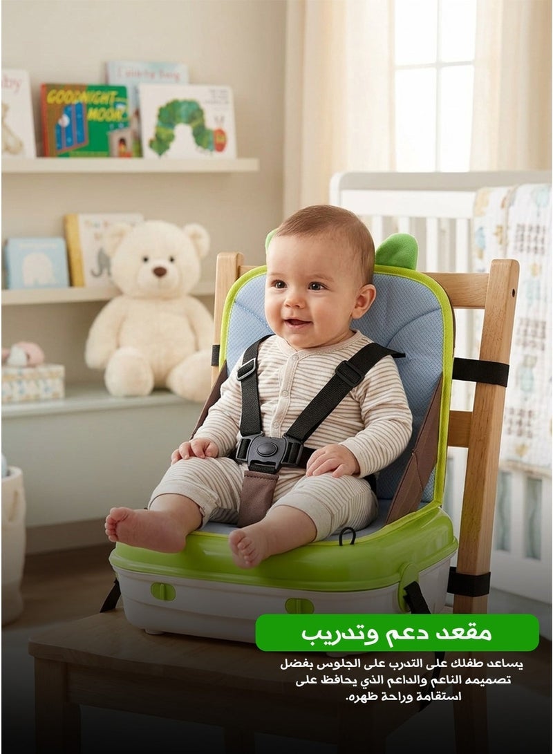 Portable Baby Crib and Seat Multifunctional 5-in-1, Baby Bed and High Chair with Safety Belt, Changing Station and Foldable Play Space - Easy to Clean - Image 3