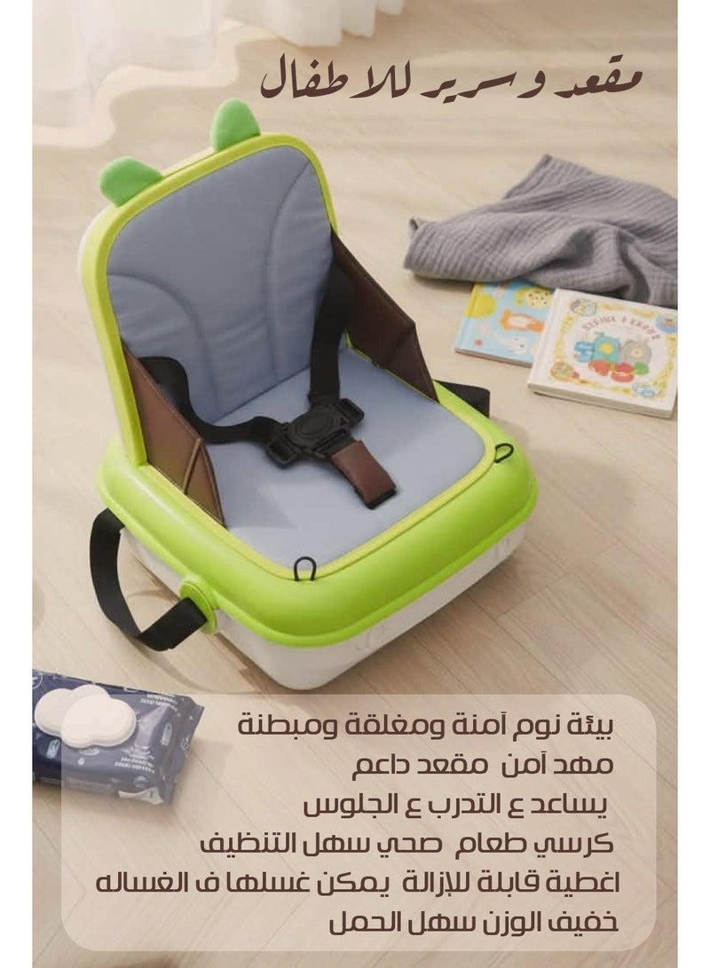 Portable Baby Crib and Seat Multifunctional 5-in-1, Baby Bed and High Chair with Safety Belt, Changing Station and Foldable Play Space - Easy to Clean - Image 4
