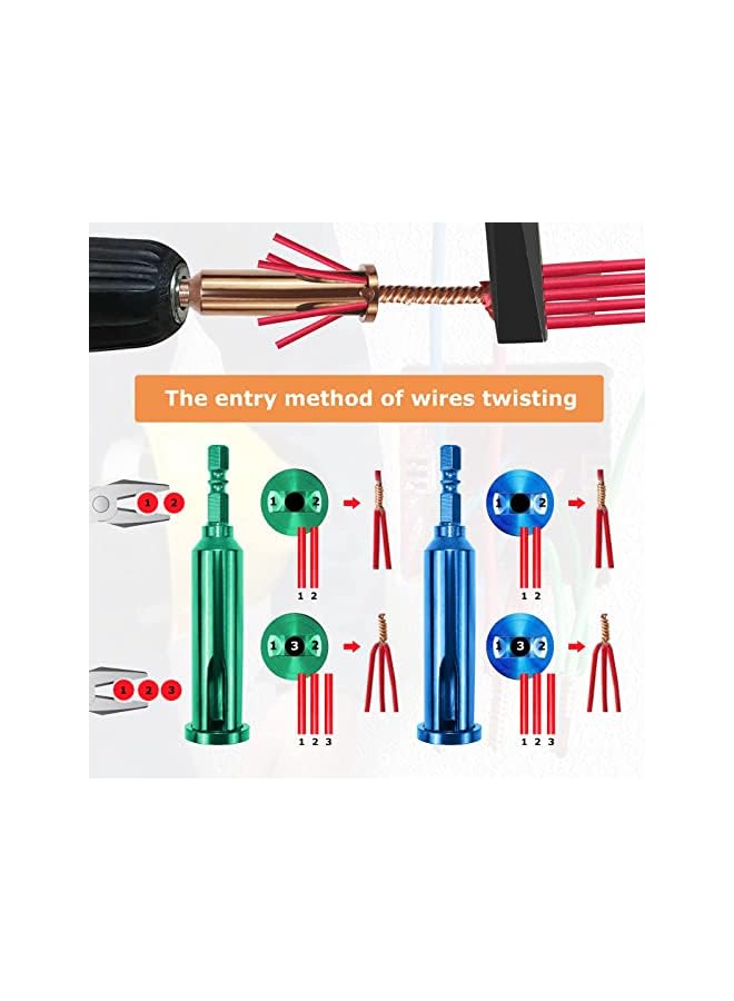 promass Wire Twisting Tools, Wire Stripper and Twister, Quick Connector Twist Wire Tool, 4 Square and 2.5 Square, 2~5 Way Twister Wire, for Stripping and Twisting Wire Cable at the Same Time - Image 4