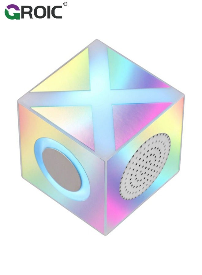 GROIC Bluetooth Speakers with Colorful LED Light, Mini Portable Wireless Cube Stereo Speaker Magic Music Player Hand Free Outdoor for iPhone Samsung Tablet Laptop Computer  - Image 1