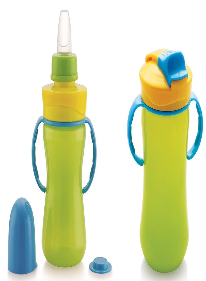 Nabhya Combo of 2 Bunny & Grippy Sipper Bottle BPA Free Material Plastic Sipper for Infant(Bunny &Grippy Green-500ml) - Image 1
