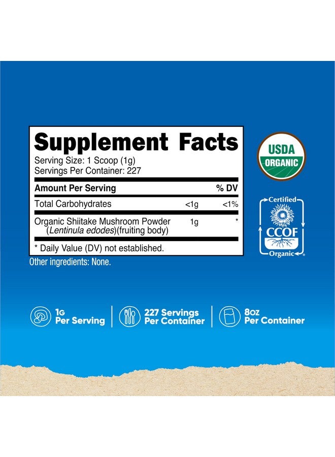 Nutricost Organic Shiitake Mushroom Powder 8oz - 100% Organic Certified, Gluten Free, Non-GMO - Image 2