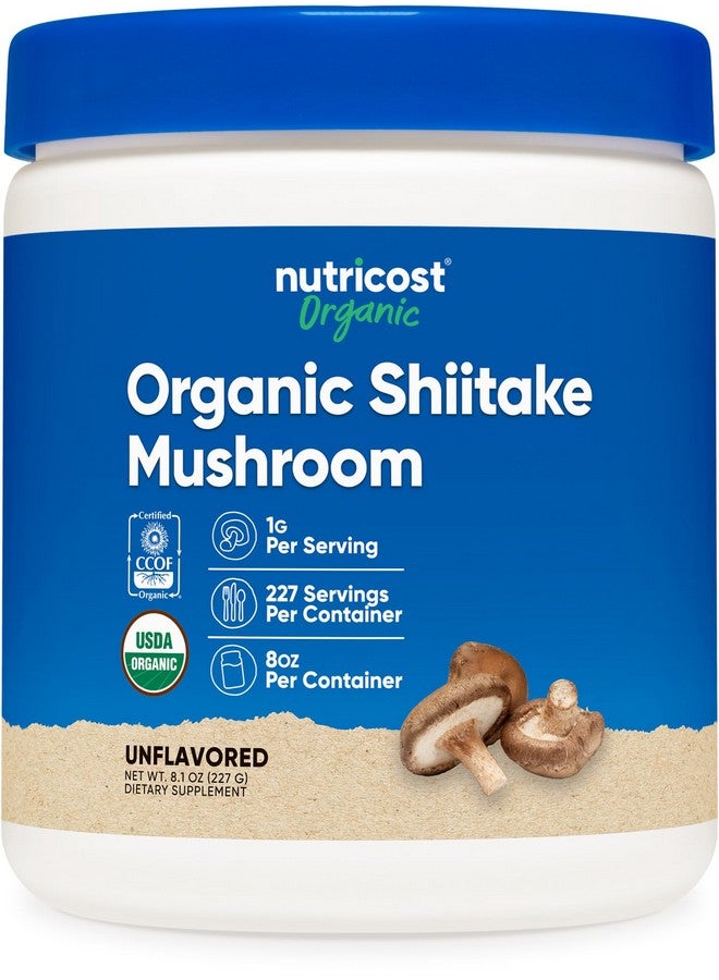 Nutricost Organic Shiitake Mushroom Powder 8oz - 100% Organic Certified, Gluten Free, Non-GMO - Image 1
