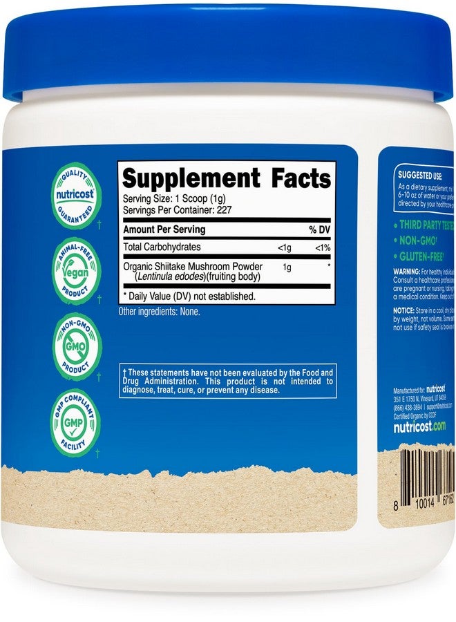Nutricost Organic Shiitake Mushroom Powder 8oz - 100% Organic Certified, Gluten Free, Non-GMO - Image 5